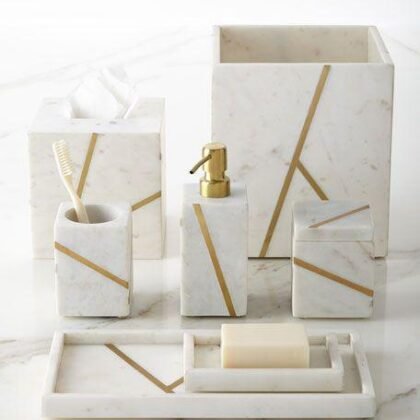 SHAGREEN BATH ACCESSORIES SET OF 6 PIECE