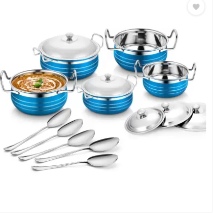 Classic Essential 5pcs coloured handi Induction Bottom Cookware Set (Stainless Steel, 5 - Piece)