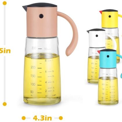 Vucchini Kitchen Leakproof Cooking Olive Oil & Vinegar Dispenser Bottle ,300 ml 11oz with Non-Drip Spout and Non-Slip Handle, Gift