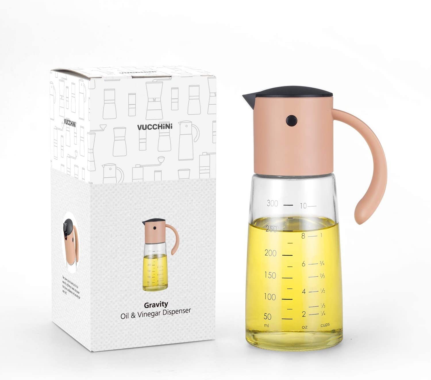Vucchini Kitchen Leakproof Cooking Olive Oil & Vinegar Dispenser Bottle ,300 ml 11oz with Non-Drip Spout and Non-Slip Handle, Gift - Image 4