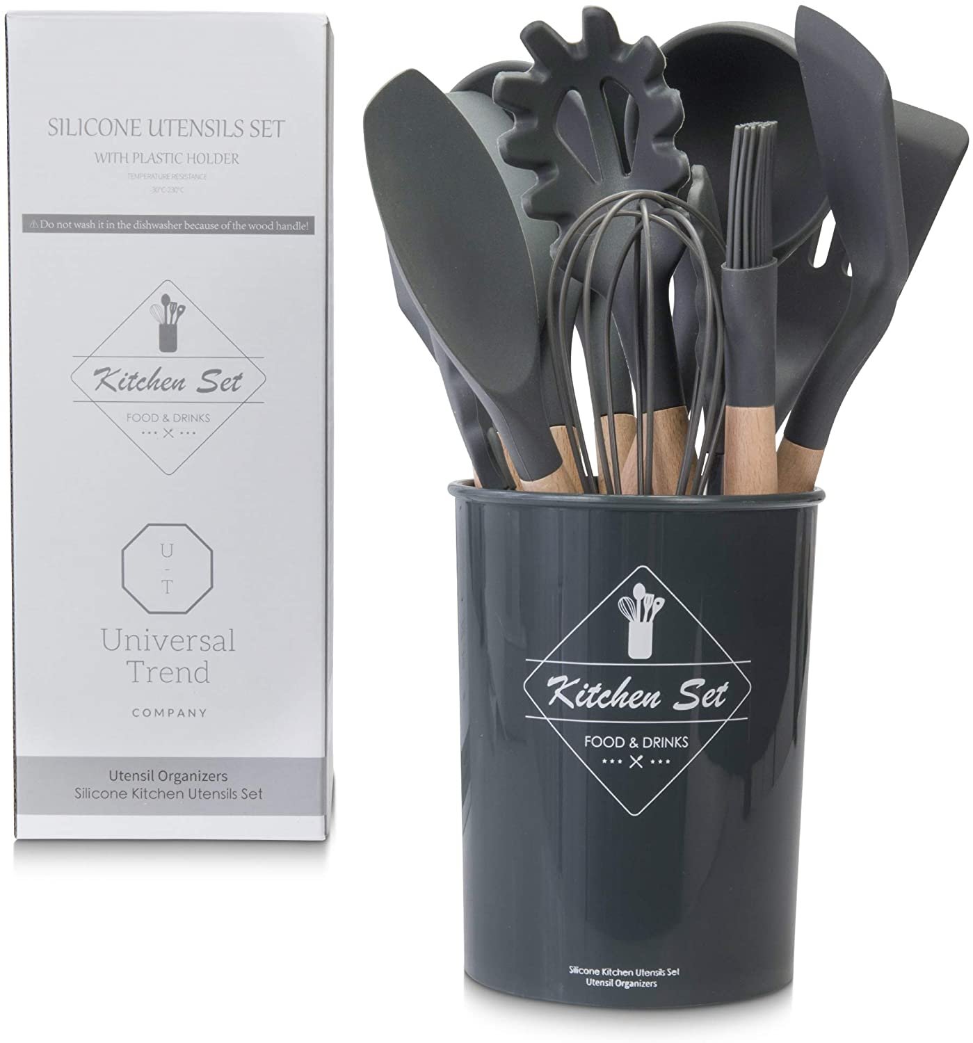 Non-Stick Wooden Spatula Set - 230°C Heat Resistant - Non-Scratch Cook's Gadgets - Silicone Utensils - Image 3