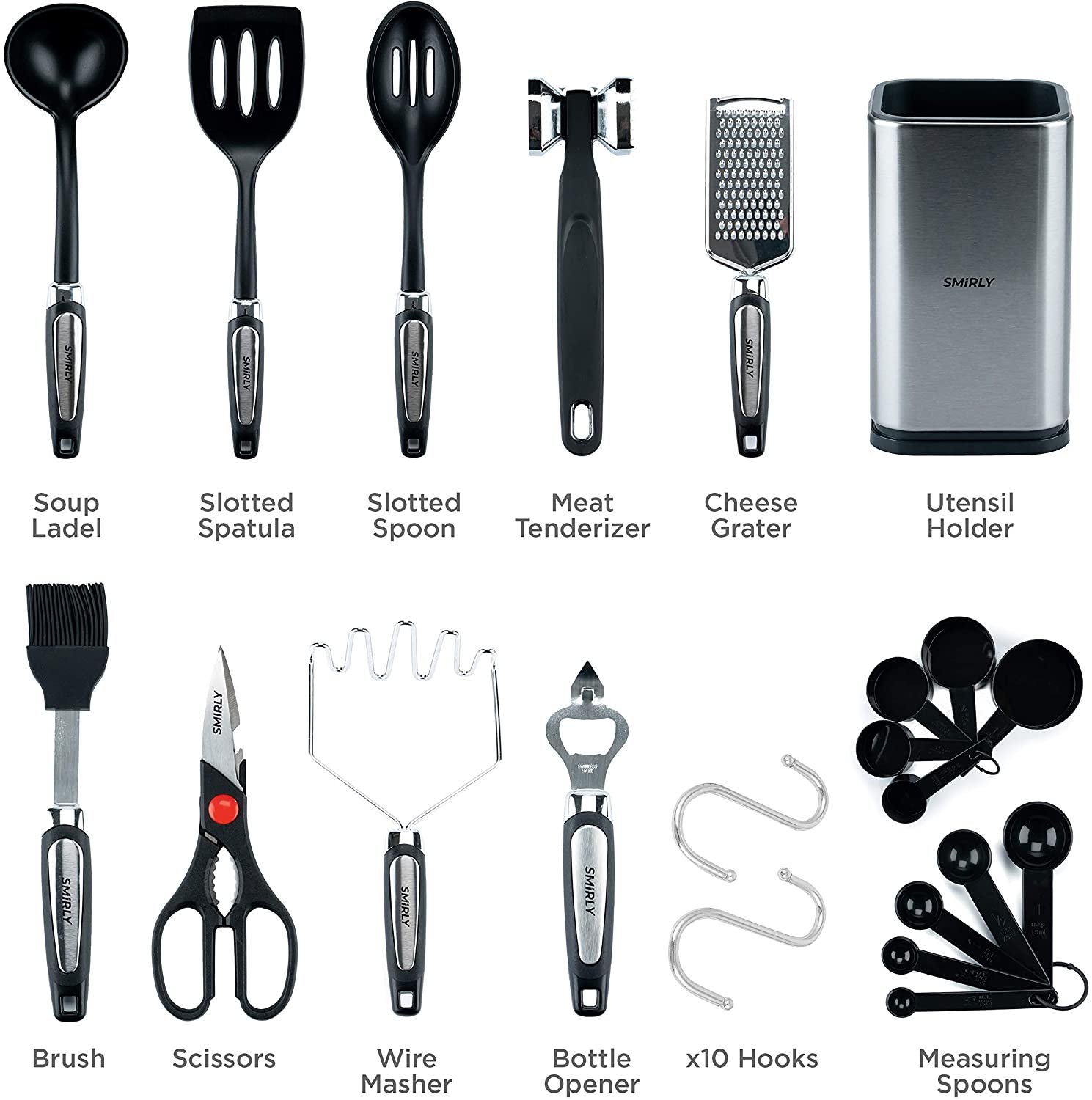 Kitchen Utensils Set with Holder: Silicone Cooking Utensils Set for Nonstick Cookware, KitcCooking Set Kitchen Set for Home Kitchen Accessories Set - Image 6