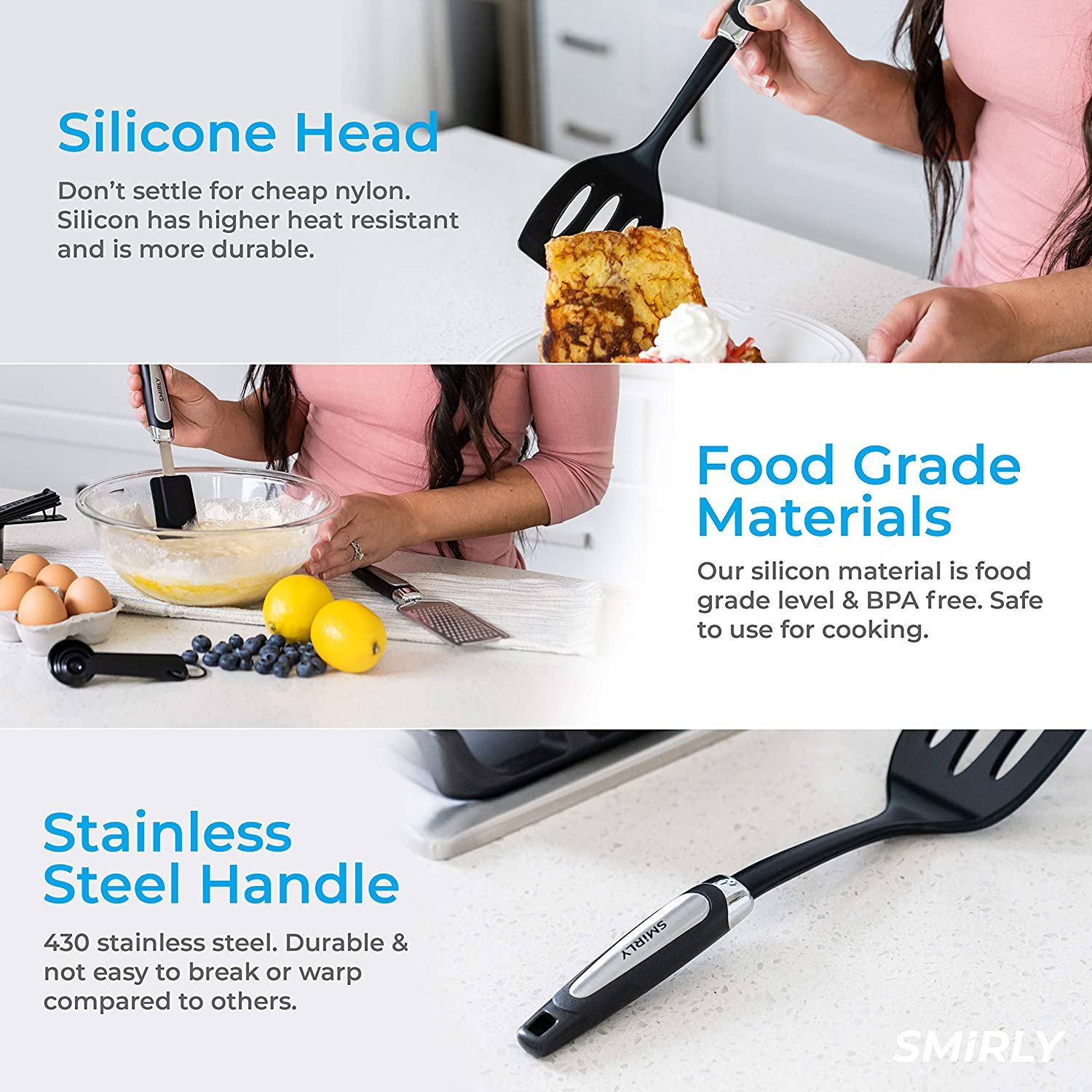 Kitchen Utensils Set with Holder: Silicone Cooking Utensils Set for Nonstick Cookware, KitcCooking Set Kitchen Set for Home Kitchen Accessories Set - Image 3