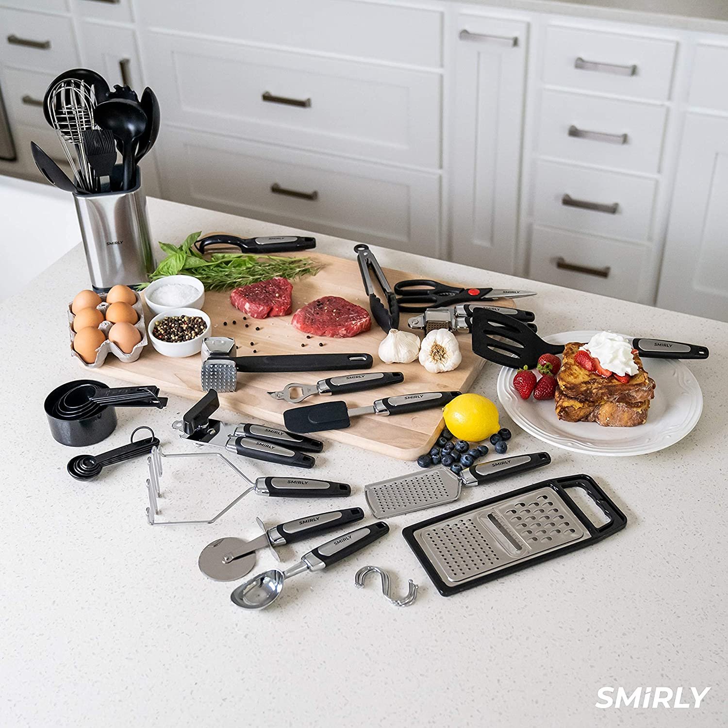 Kitchen Utensils Set with Holder: Silicone Cooking Utensils Set for Nonstick Cookware, KitcCooking Set Kitchen Set for Home Kitchen Accessories Set - Image 4