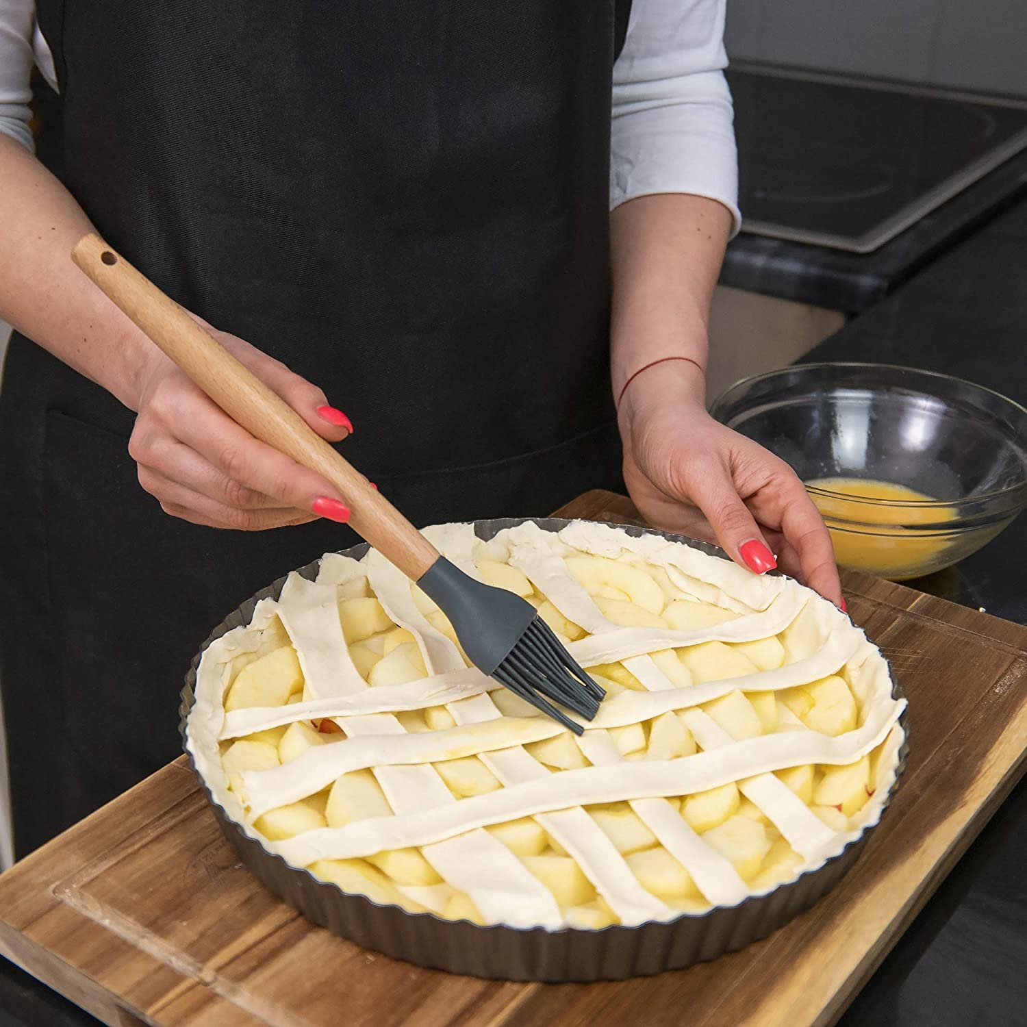 Non-Stick Wooden Spatula Set - 230°C Heat Resistant - Non-Scratch Cook's Gadgets - Silicone Utensils - Image 6
