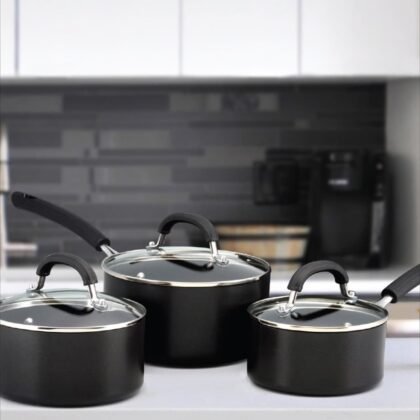 MEYER Black & Transparent Circulon Origins Non-Stick Hard-Anodized Saucepan