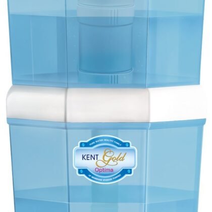 KENT Gold Optima Gravity Water Purifier (11016) | UF Technology Based | Non-Electric & Chemical Free | Counter Top | 10L Storage | White