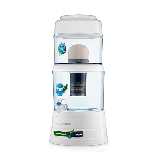 ROYAL AQUAFRESH 16L Gravity Water Purifier UF Technology Based Non-Electric & Chemical Free Offline Model Counter Top Water Purifier (Misty 16L White)