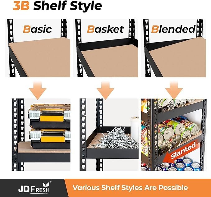 JD FRESH 5 Tier Shelf Iron Rack for Storage, Metal Rack Shelves for Storage, Foldable Steel Shelf Rack for Storage Multipurpose, Storage Rack, Metal Racks and Shelves-5 Rack - Image 5