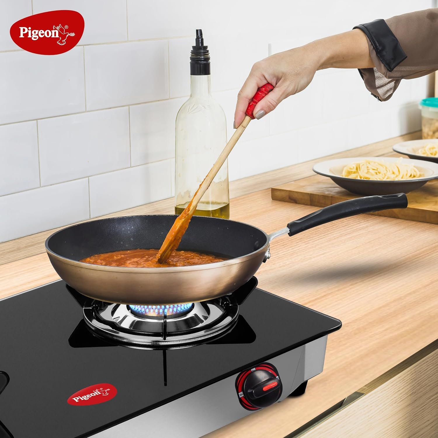 Pigeon by Stovekraft Favourite Glass Top 2 Burner Gas Stove, Manual Ignition (Black) - Image 3
