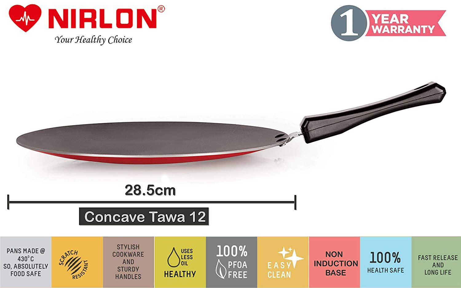 Nirlon Non-Stick Aluminium Gas Compatible Cookware Kitchen Utensils Combo Gift Set Offer - 9 Pieces, - Image 2