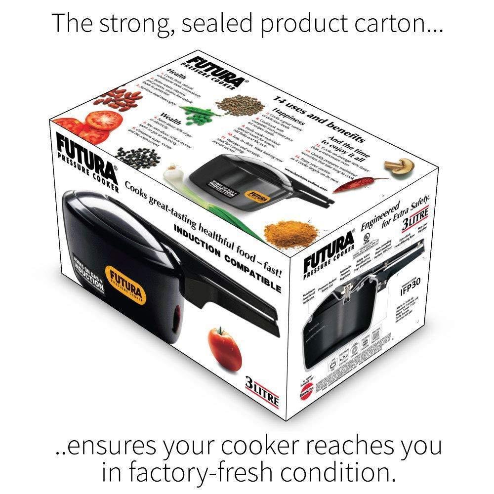 Futura Hard Anodised Induction Compatible Pressure Cooker, 3 Litre, Silver (IFP30) - Image 7