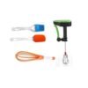 Kitchendesigner Baking Tools Accessories Combo Set Pack of 4-Silicon Basting Spatula, Oil Brush, Power Free Hand Blender/Egg Beater and Plastic Whisk