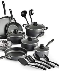 COLIBYOU 18 Piece Nonstick Pots & Pans Cookware Set Kitchen Kitchenware Cooking NEW (GRAY)