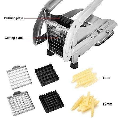 Qualimate French Fries Cutter Machine Potato Slicer for Chips Strip Chopper Kitchen Accessories Items Stainless Steel - Image 4
