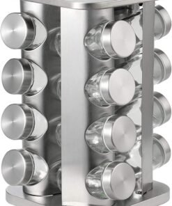 TRAY Spice Rack,16-Jar Revolving Countertop Spice Tower
