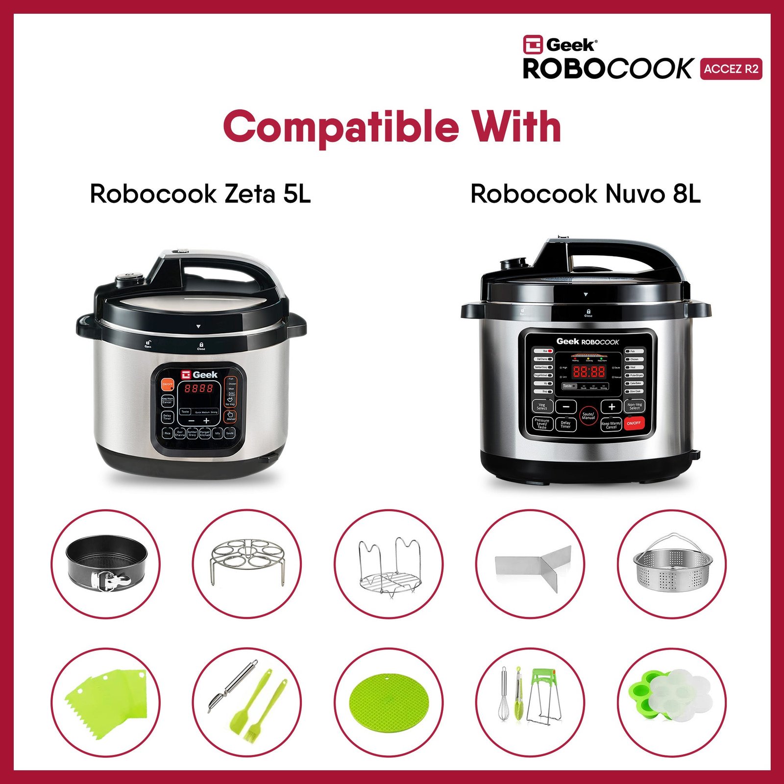 Robocook Accez R2 Electric Pressure Cooker Accessories Kit - Image 9